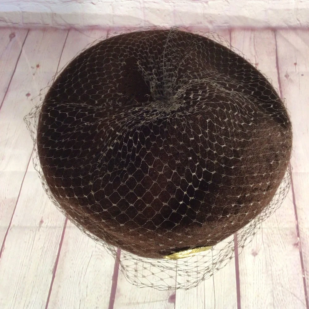 Vintage Peachbloom Velour Brown Hat - Picture 6 of 9